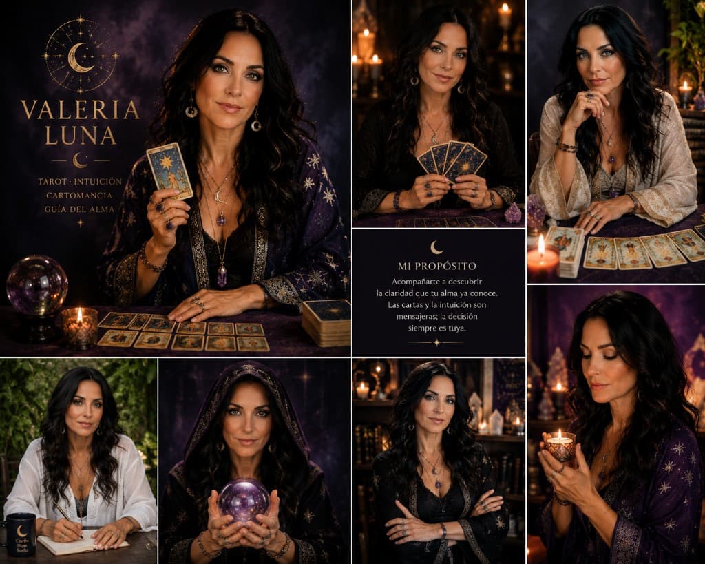 Valeria Luna con cartas de tarot